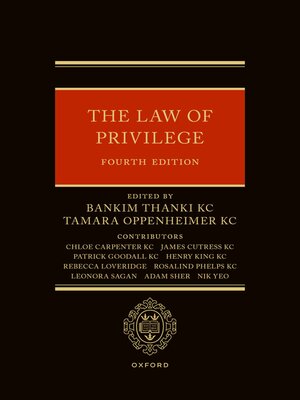 cover image of The Law of Privilege